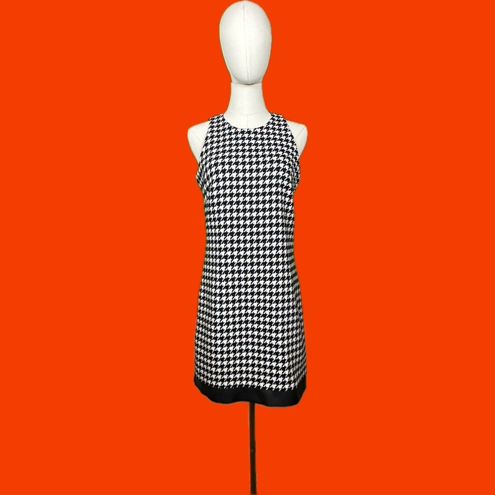 ABS Allen Schwartz Black & White Herringbone dress